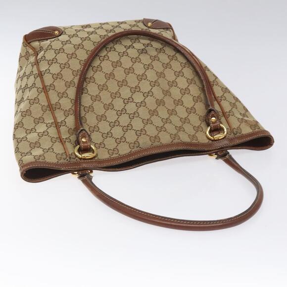 GUCCI GG Canvas Tote Bag Beige Gold - Picture 6 of 16